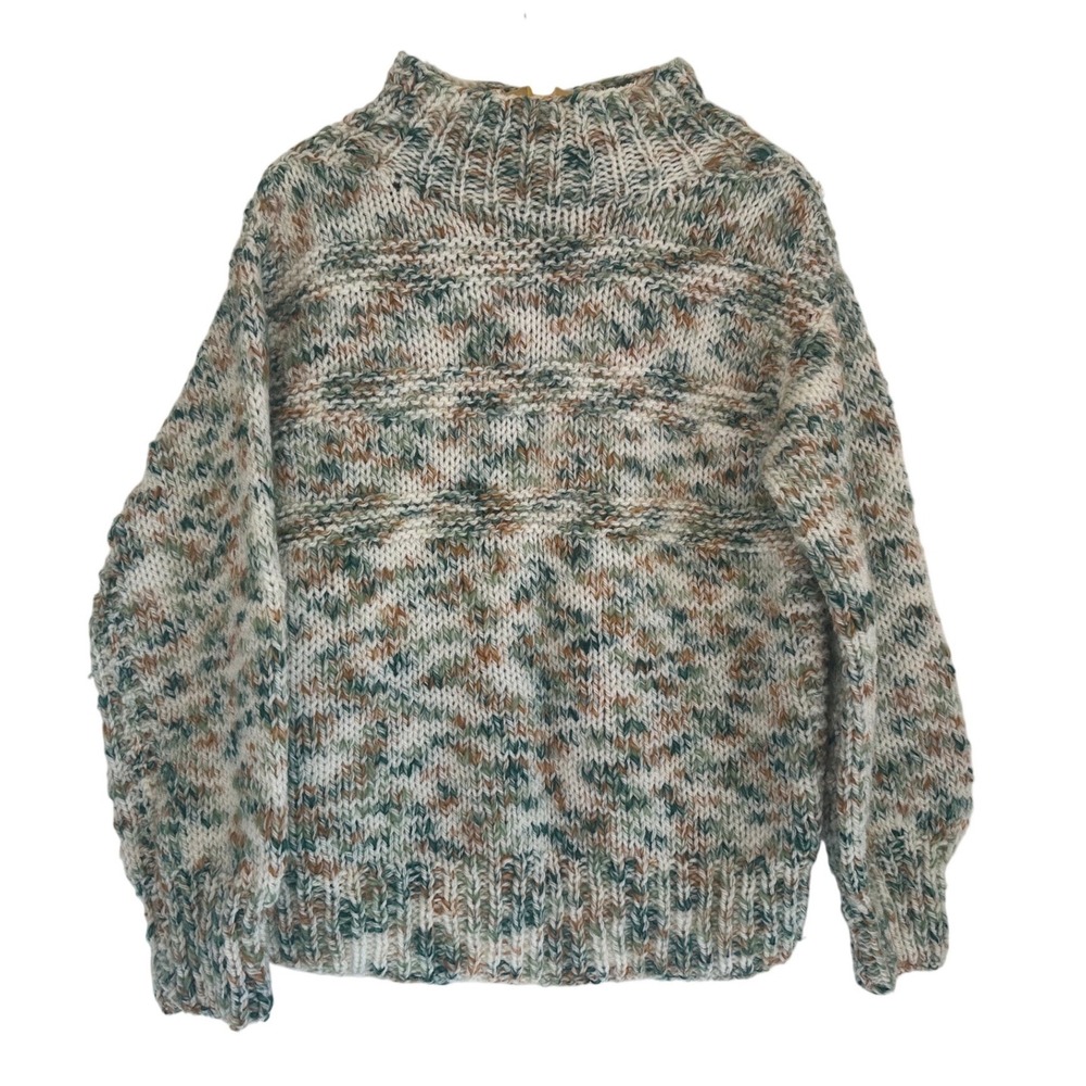 Vintage‎ Crochet Handmade Knit Chunky Sweater Granny Cottagecore Multicolor Cozy